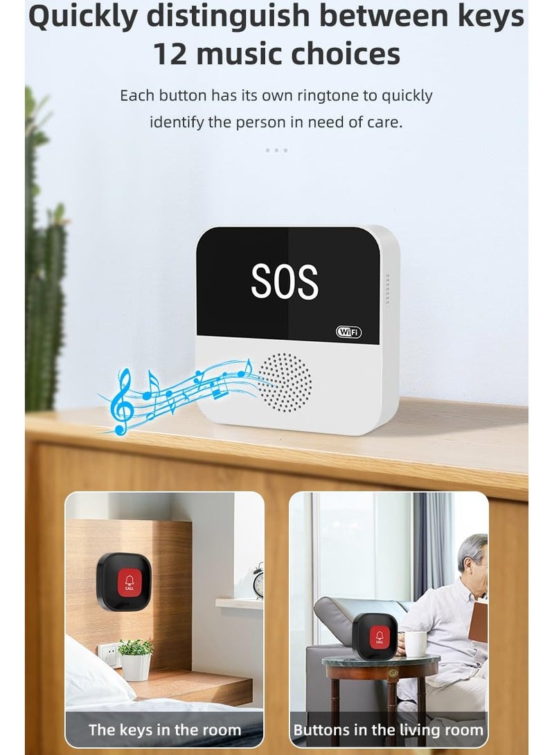 XiuWoo Caregiver Pager, WiFi Pager Life Alert Systems for Seniors, Elderly Pager SOS Emergency Button, Single Caretaker Remote Monitoring - Image 4