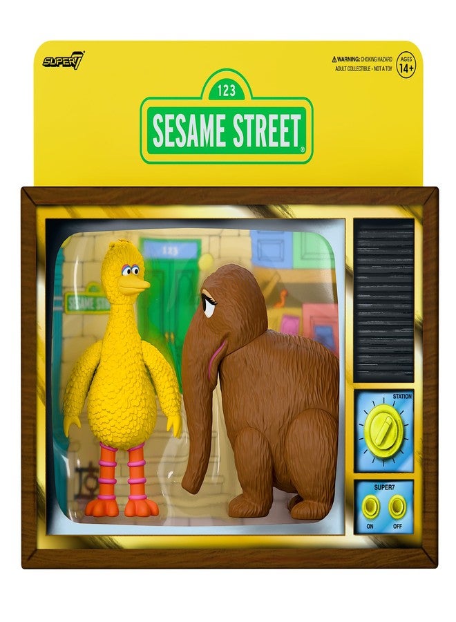 Super7 Sesame Street Reaction Figures - Big Bird and Mr. Snuffleupagus 2-PK Action Figure - Image 1
