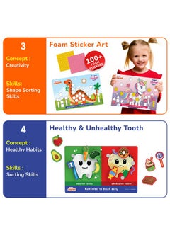 Smartivity Montessori Based Learning Kit For 3,4,5 Years Old Boys & Girls I Preschool Learning Activities I Puzzles, Sticker Art I Christmas, Birthday Gift For Kids For 3-6  - Image 4