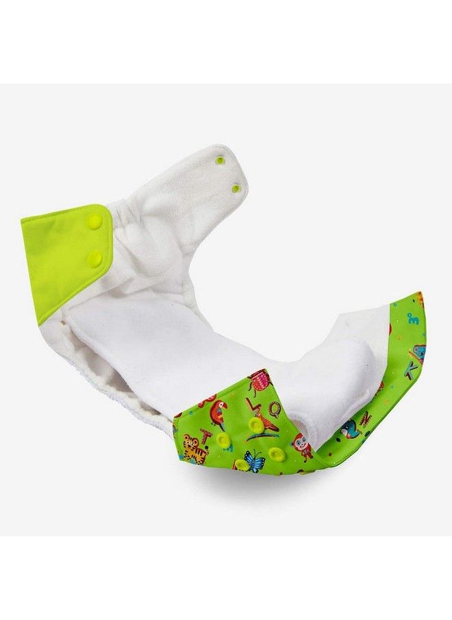 Superbottoms Uno Freesize Cloth Diaper ; Cloth Diaper For Babies 0 To 3 Years ; Washable & Reusable Cloth Diaper ; Comes With Cloth Diaper Inserts ; 1 Organic Cotton Soaker + 1 Booster A For Animal  - Image 5