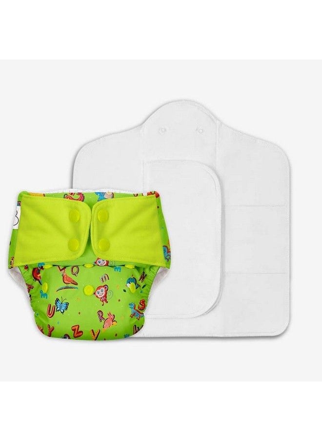 Superbottoms Uno Freesize Cloth Diaper ; Cloth Diaper For Babies 0 To 3 Years ; Washable & Reusable Cloth Diaper ; Comes With Cloth Diaper Inserts ; 1 Organic Cotton Soaker + 1 Booster A For Animal  - Image 4