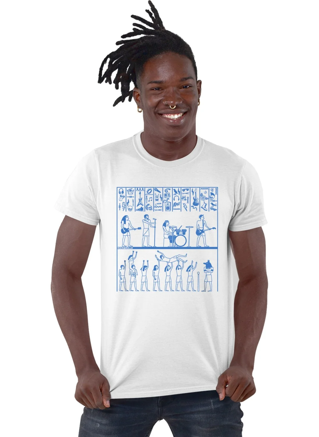 روك اند رول Pharaoh Rock White Men's T-shirt