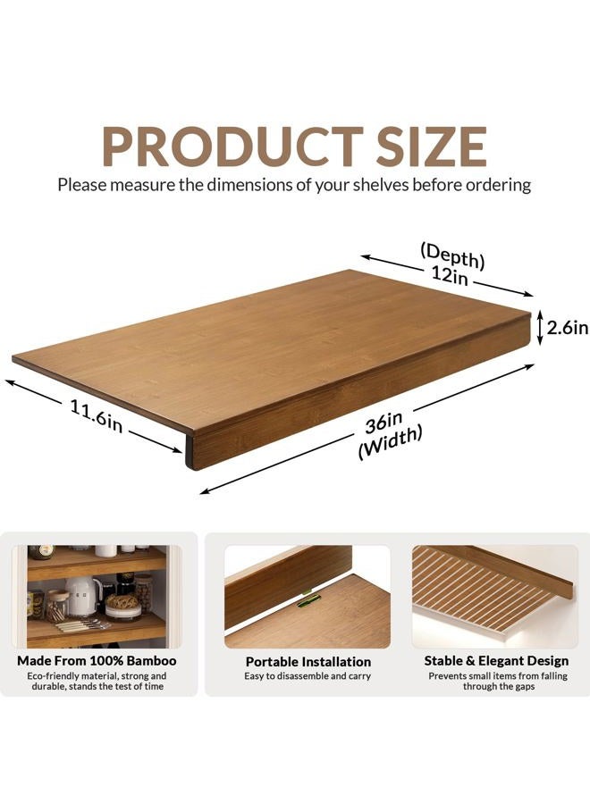 Gashell Wire Shelf Covers, Bamboo Wire Rack Covers for Pantry, Closet (5pcs, 36" W x 12" D) - Image 3