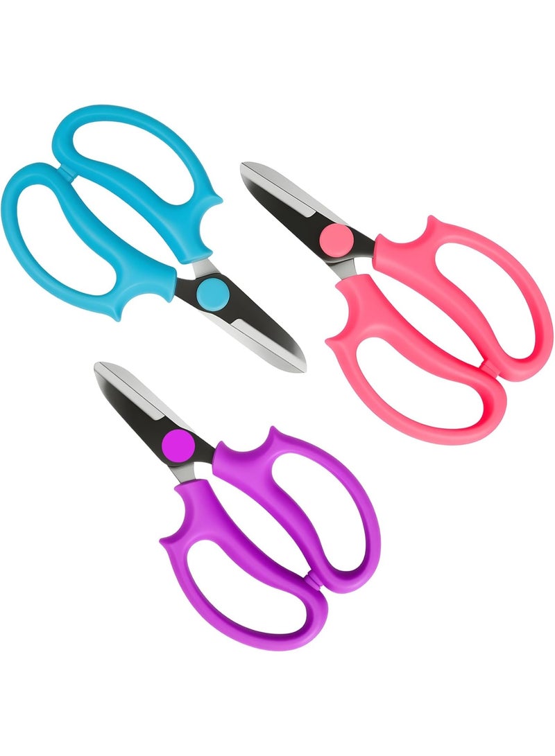 Garden Flower Scissors,3 PCS Stainless Steel Fresh Flower Cutter with Comfortable Grip Handles, Floral Shears for Stems, Rose, Plant, Fruit Picking Trimming - Image 1