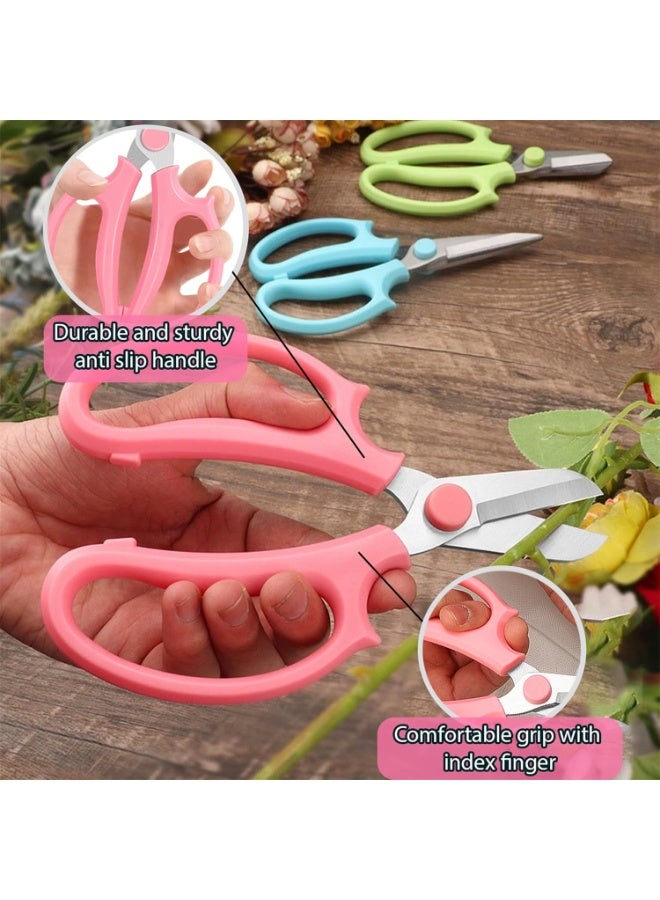 Garden Flower Scissors,3 PCS Stainless Steel Fresh Flower Cutter with Comfortable Grip Handles, Floral Shears for Stems, Rose, Plant, Fruit Picking Trimming - Image 3