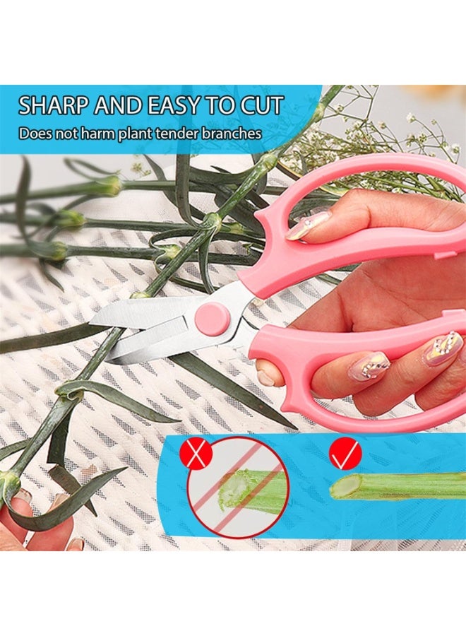 Garden Flower Scissors,3 PCS Stainless Steel Fresh Flower Cutter with Comfortable Grip Handles, Floral Shears for Stems, Rose, Plant, Fruit Picking Trimming - Image 4