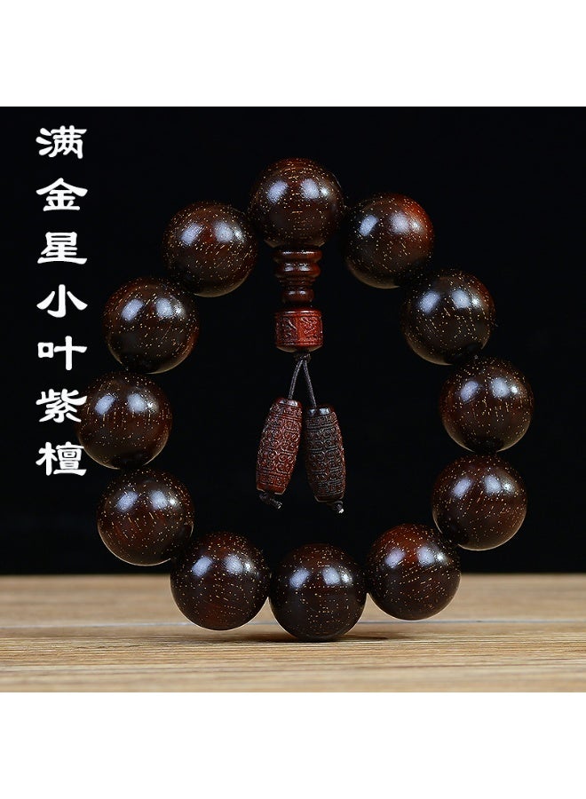 Zambia Small Leaf Purple Sandalwood High Density Gold Star Old Material Blood Sandalwood Bead Hand String Wholesale Prayer Bead Wood Bracelet Cultural Play - Image 5