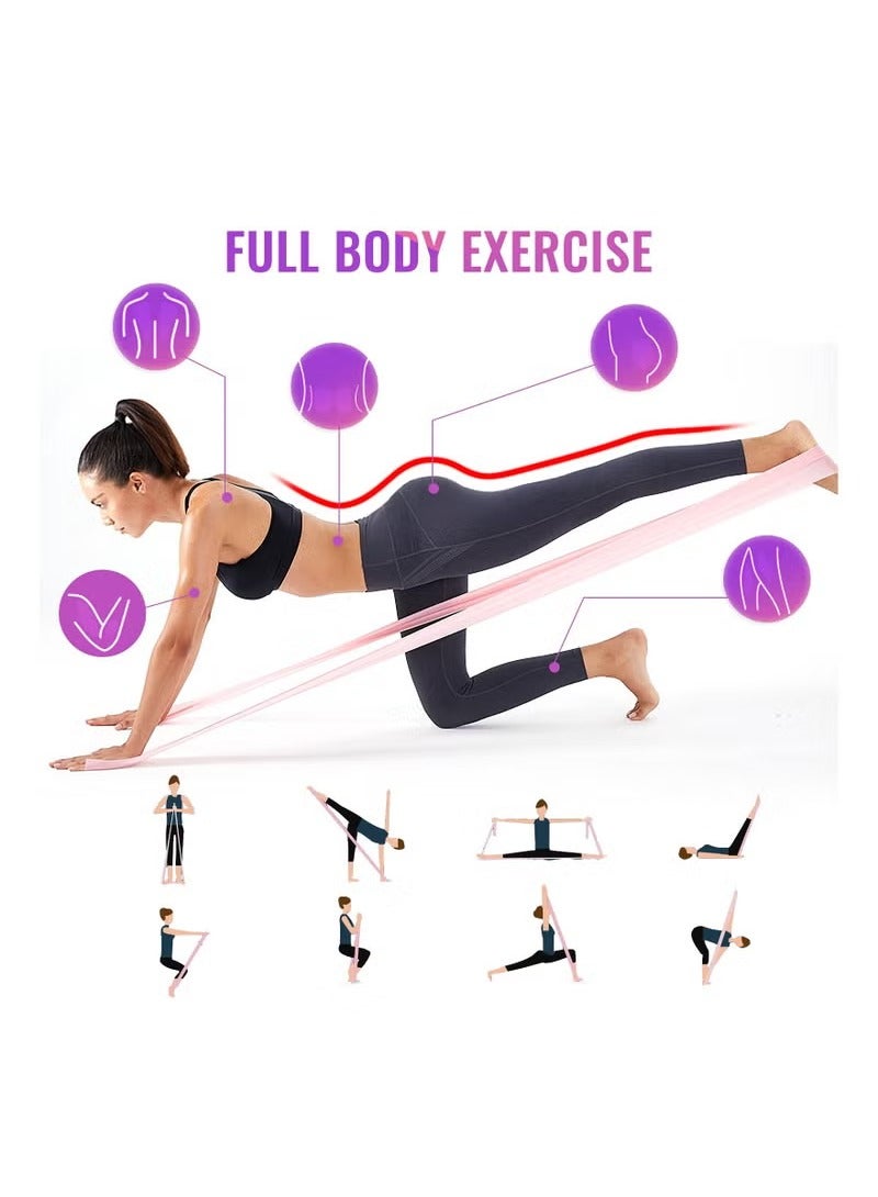 5-Piece Resistance Exercise Band 150*15*3.5cm for Physiotherapy, Strength Training & Fitness Workouts, Pilates, Stretching and Yoga Physical Therapy Fitness, Pink,Blue,Green,Yellow,Purple - Image 3