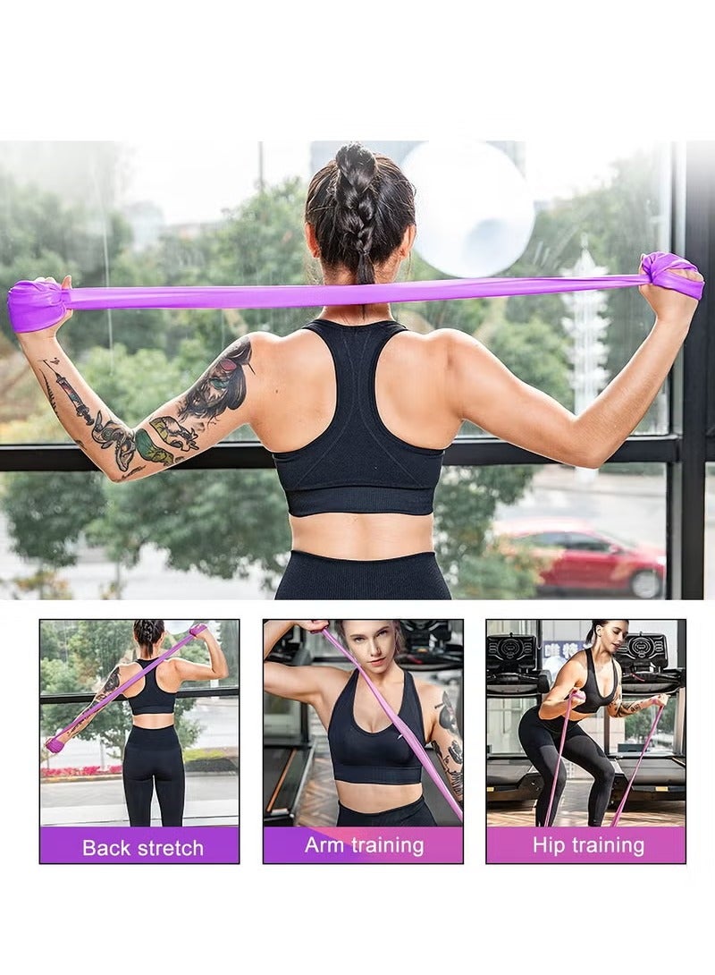 5-Piece Resistance Exercise Band 150*15*3.5cm for Physiotherapy, Strength Training & Fitness Workouts, Pilates, Stretching and Yoga Physical Therapy Fitness, Pink,Blue,Green,Yellow,Purple - Image 5