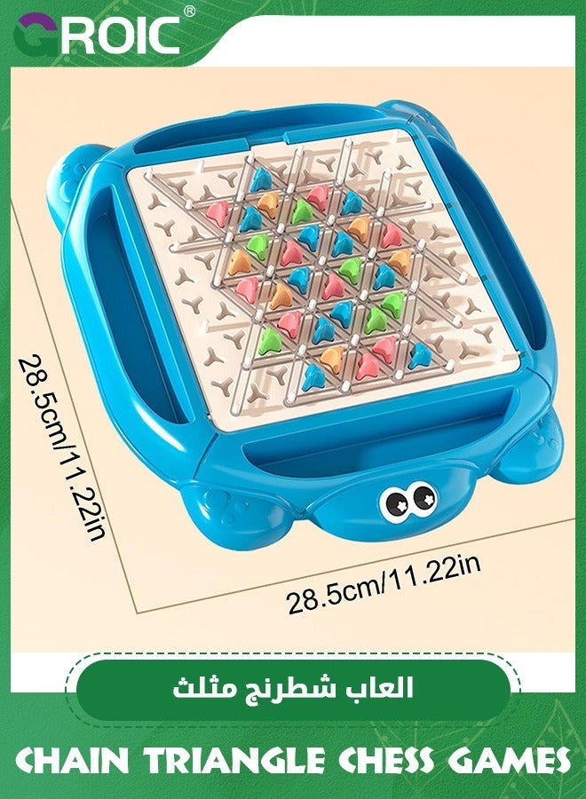 GROIC Chain Triangle Chess Game for Kids, Triggle Rubber Band Game, Interactive Peg Board Kids Educational Brain Teaser Strategy Puzzle Toy with Penalty Plate Family Party - Image 2