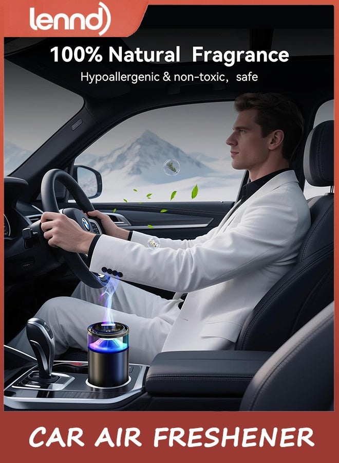 LENND 2025 Upgraded Smart Car Air Freshener,Car Diffuser Pro,Ultrasonic Atomizer,Auto On/Off, Adjustable Modes,8 Ambient Lights,Long-lasting Premium Scents(Snow Mountain) - Image 5