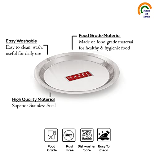 HAZEL Stainless Steel Lid Tope Cover Plates Ciba of Multiple Sizes For Vessels Kadhai With Handle Knob Cookware Utensil, (Size 16.8cm to 22.5 cm) Set of 5 Lids, Silver - Image 2