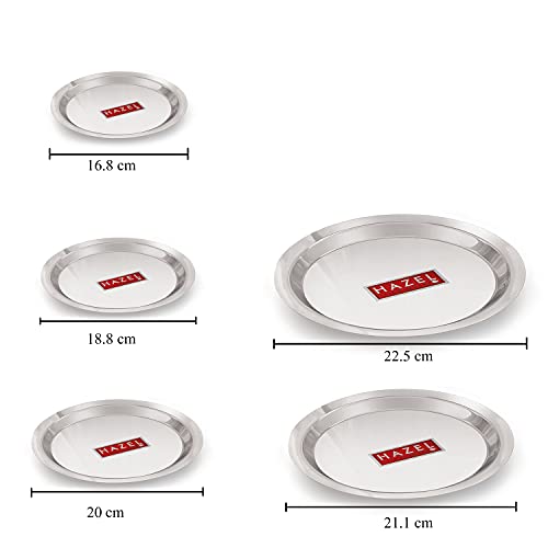 HAZEL Stainless Steel Lid Tope Cover Plates Ciba of Multiple Sizes For Vessels Kadhai With Handle Knob Cookware Utensil, (Size 16.8cm to 22.5 cm) Set of 5 Lids, Silver - Image 3