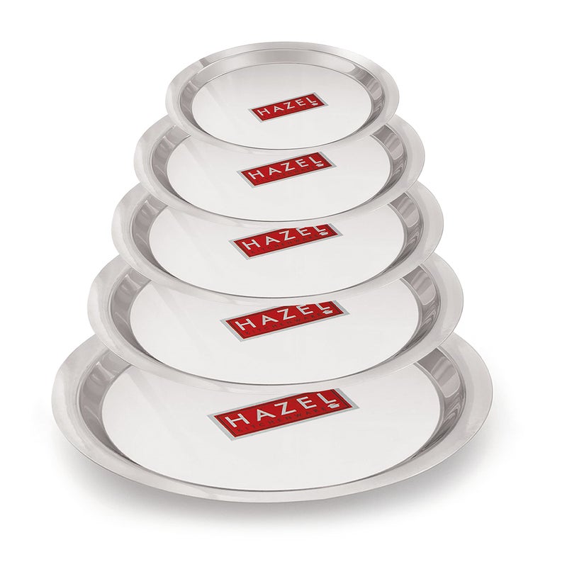 HAZEL Stainless Steel Lid Tope Cover Plates Ciba of Multiple Sizes For Vessels Kadhai With Handle Knob Cookware Utensil, (Size 16.8cm to 22.5 cm) Set of 5 Lids, Silver - Image 4