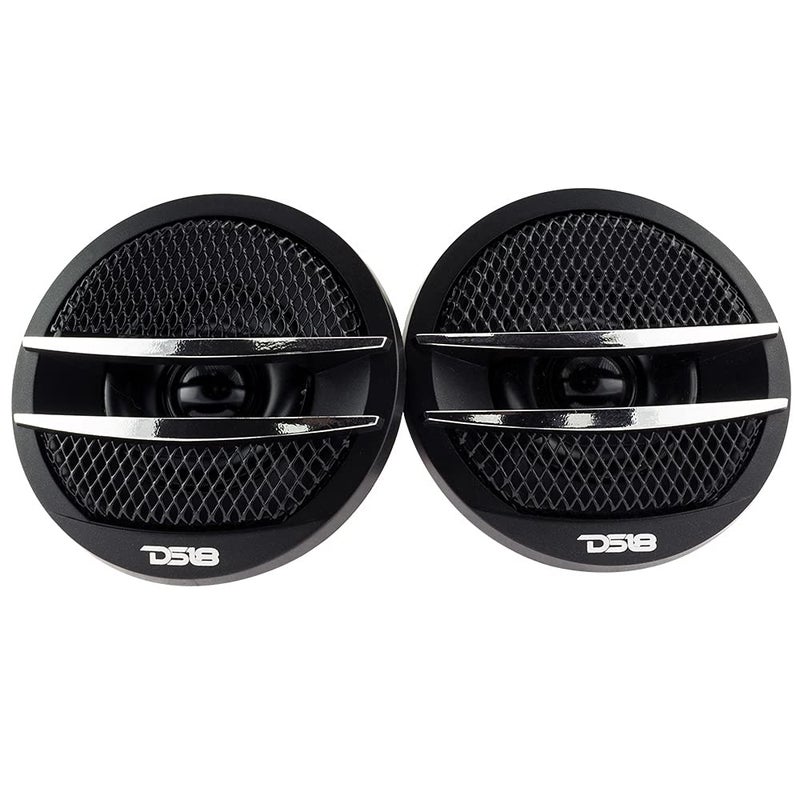 DS18 TX1S Tweeter X1 1.38-inch 200 Watts Max Pei Dome Ferrite Tweeters with Mounting Kit Angle, Flush, & Surface - Set of 2 (Black/Silver) - Image 1