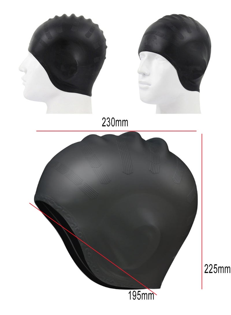 Swimming Cap Waterproof Long Hair Earmuffs Swim Cap Ear Protection Unisex Swim Bath Hat - Image 4