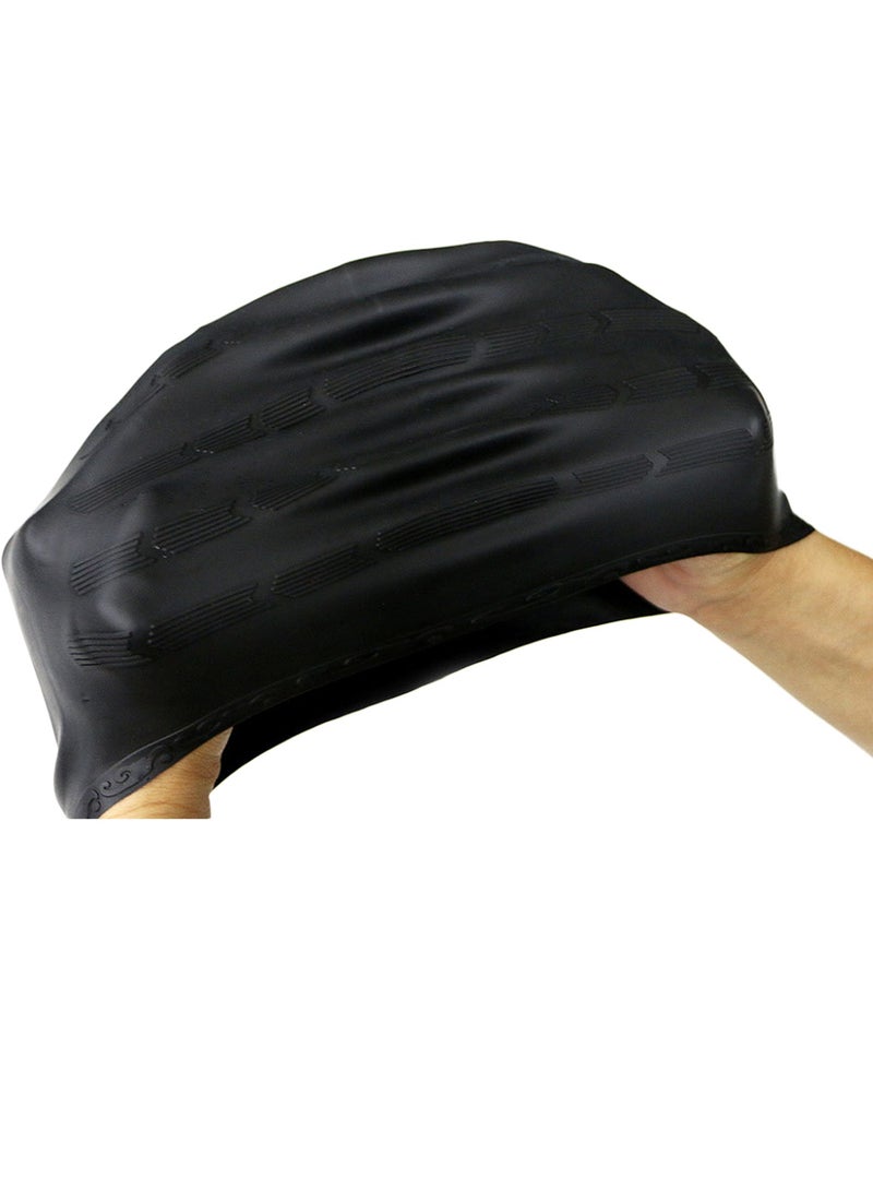 Swimming Cap Waterproof Long Hair Earmuffs Swim Cap Ear Protection Unisex Swim Bath Hat - Image 3