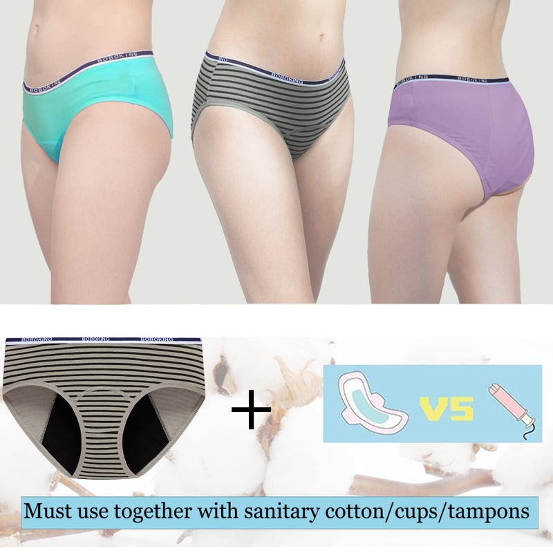 Boboking Teen Girls Cotton Period PantiesTeens Soft Briefs Women Underwear M - Image 4