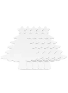 Artmate Pack of 5 Pieces Artmate Peelable Christmas Tree Shape Canvas Sticker, Self Adhesive Canvas, Primed White Colour 