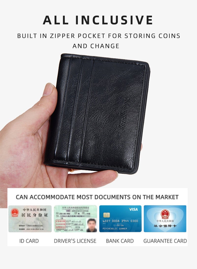 baellerry Slim Leather Card Holder Wallet (Black) - Image 3