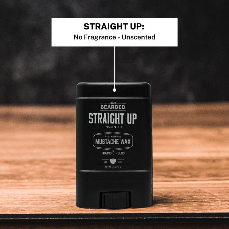 Live Bearded Mustache Wax Stick, 0.35 oz - Made in the USA with All-Natural Ingredients - Medium Hold Stache and Beard Styling for Men | Straight Up - Fragrance-Free - Image 3