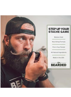 Live Bearded Live Bearded: Mustache Wax Stick - Made in the USA with All-Natural Ingredients Beeswax, Lanolin, Jojoba Oil, Essential Oils - Medium Hold Mustache & Beard Wax for Men, Straight Up Unscented, 0.35 Oz  - Image 3