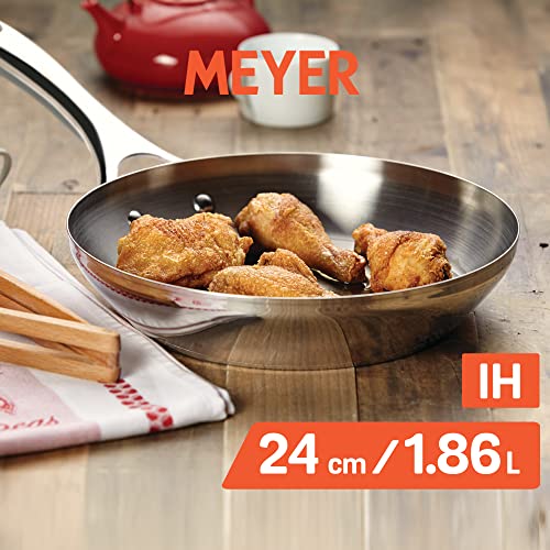 Meyer Select Nickel Free Stainless Steel Frypan | Frying Pan | Steel Frying Pan with Triply Base | Steel Fry pan | Gas and Induction Compatible, 24 cm - Image 2