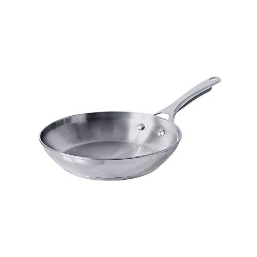 Meyer Select Nickel Free Stainless Steel Frypan | Frying Pan | Steel Frying Pan with Triply Base | Steel Fry pan | Gas and Induction Compatible, 24 cm - Image 1
