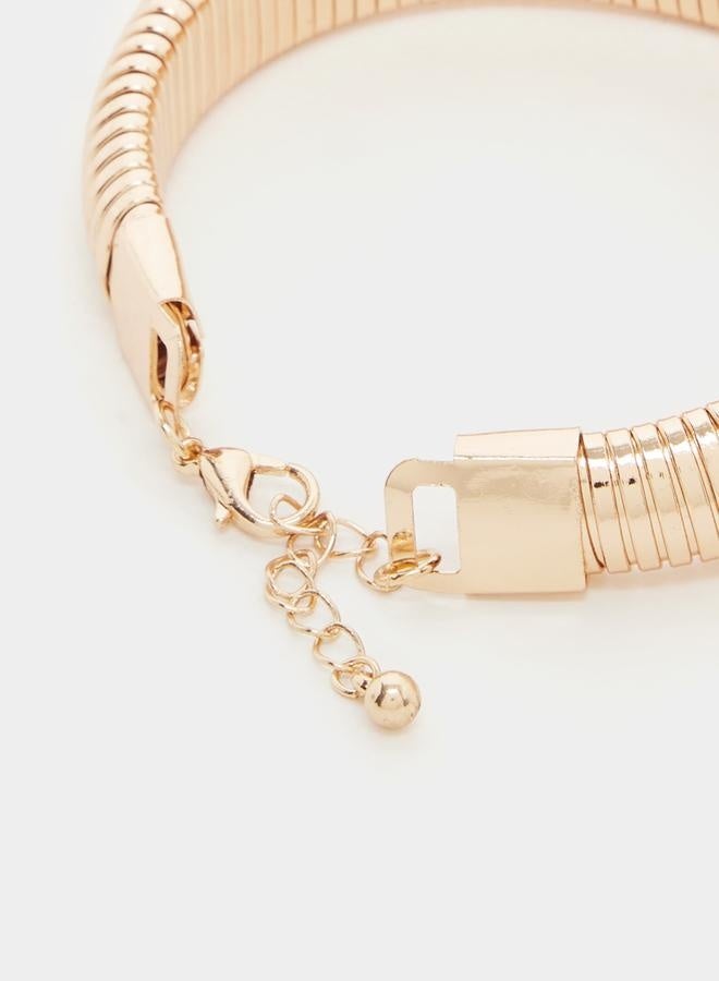 Styli Textured Cuffed Bangle  - Image 4