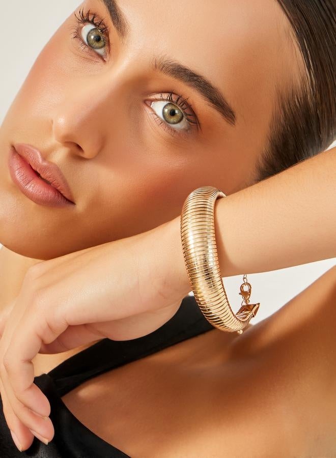 Styli Textured Cuffed Bangle  - Image 1