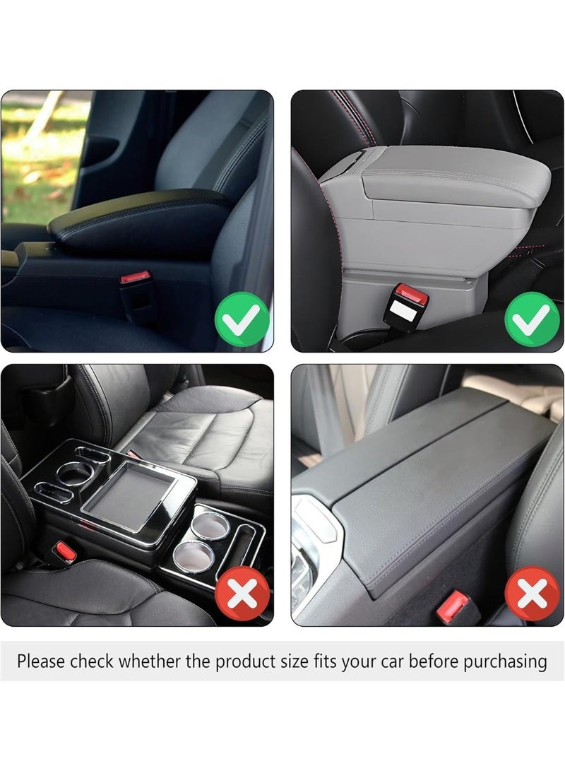 LuckyNov Arm Rest Cover for Car, Microfiber PU Leather Car Center Console Cover with 2 Storage Bags and a Tissue Box, Universal Car Console Covers - Image 4