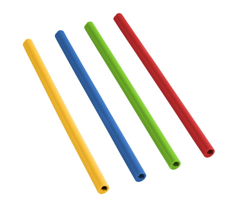 Coghlan's Silicone Straws 4-Pack, Reusable Flexible BPA-Free Drinking Straws for Camping and Travel, Dishwasher-Safe, Durable, Multi-Color - Image 1