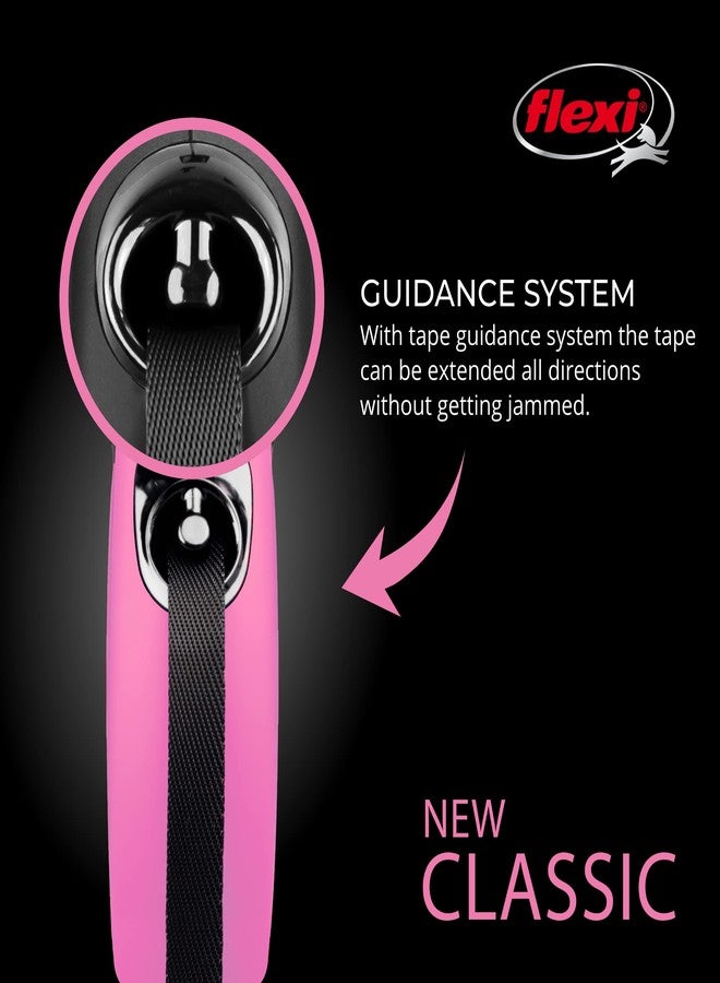 فلكسي طوق كلاب فليكسي الجديد الكلاسيكي القابل للسحب، مناسب للكلاب متوسطة الحجم حتى وزن 25 كجم - طوله 4.9 متر، لون وردي | طوق مشي للحيوانات الأليفة مقاوم للتشابك مع فرامل وإيقاف مؤقت وقفل بيد واحدة | منتج ألماني عالي الجودة - Image 4