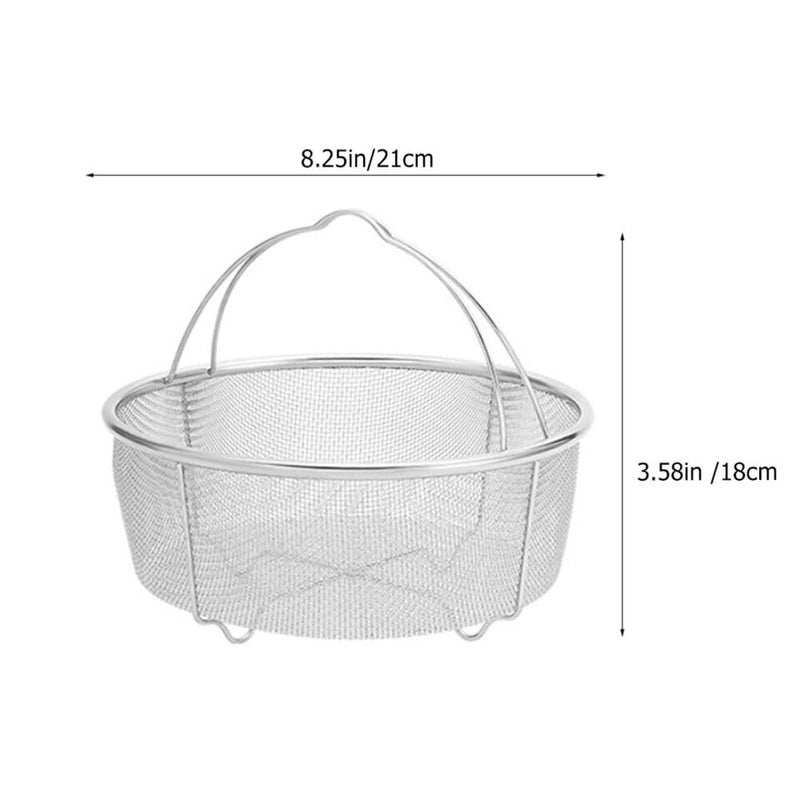 Snevad Kitchen Frying Basket Strainer Stainless Steel Mesh Can with Leaky Noodles Drain Food Steam Foldable Handle for Pot Round Portable Filter Oil Washing Vegetable Fruits. - Image 2