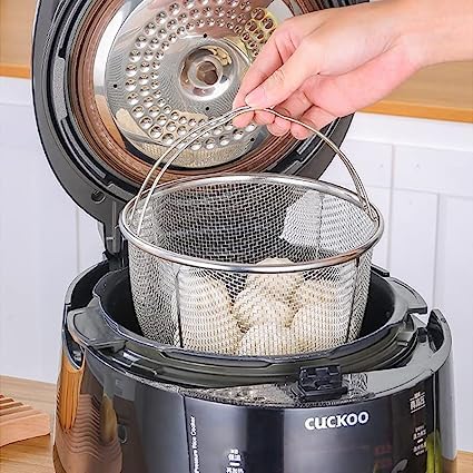 Snevad Kitchen Frying Basket Strainer Stainless Steel Mesh Can with Leaky Noodles Drain Food Steam Foldable Handle for Pot Round Portable Filter Oil Washing Vegetable Fruits. - Image 5