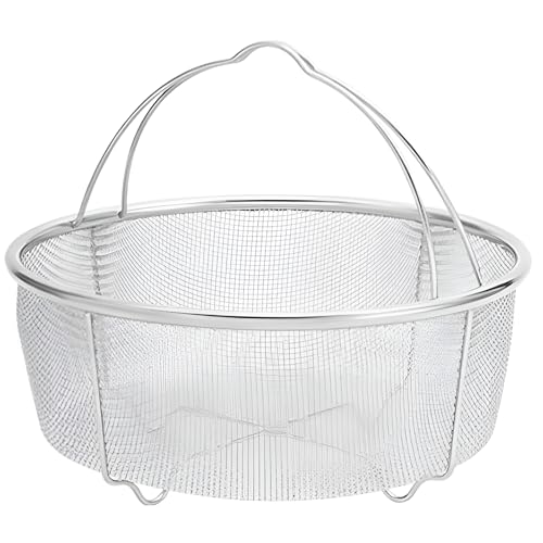 Snevad Kitchen Frying Basket Strainer Stainless Steel Mesh Can with Leaky Noodles Drain Food Steam Foldable Handle for Pot Round Portable Filter Oil Washing Vegetable Fruits. - Image 1