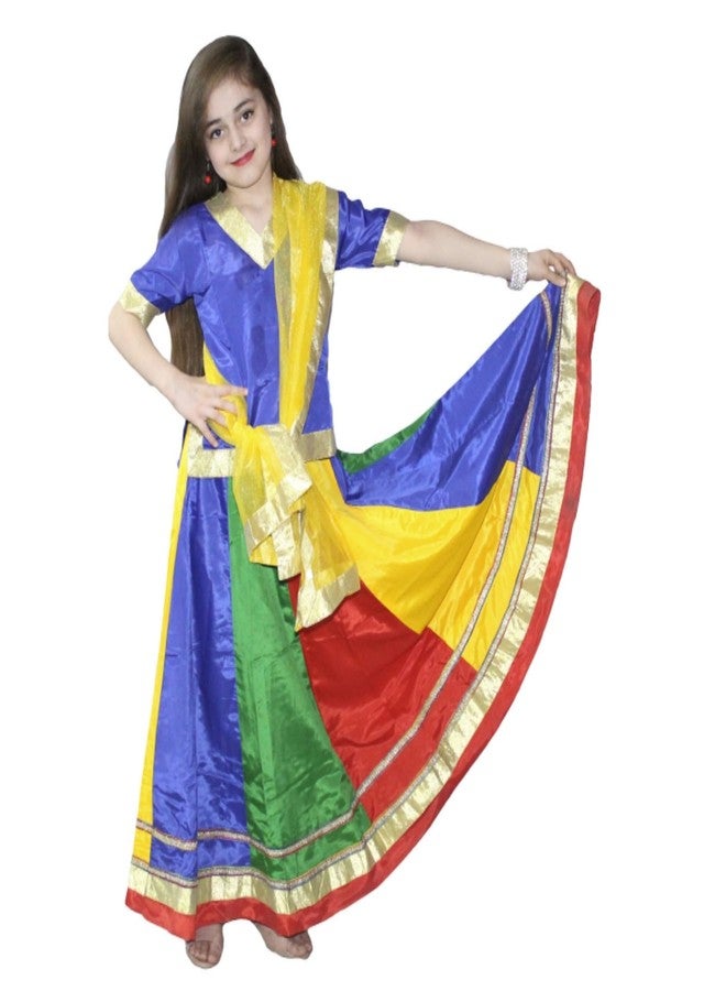 Kaku Fancy Dresses Multicolor Radha Costume for Girls - Ethnic Lehenga Choli | Krishna Janmashtami Fancy Dress Outfit - 14-17 Years - Image 5