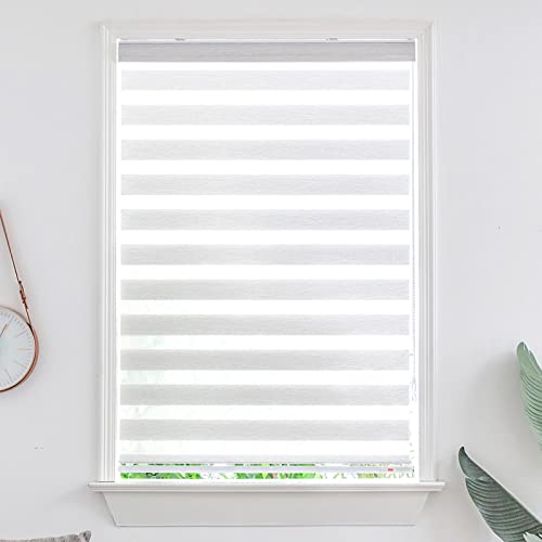 KALYSIE Zebra Roller Window Blinds,Custom Cut to Size,Roller Blinds Dual Layer Roller Shade Blinds, Gray,Fixed 72 InchesHigh,24 Inches Width - Image 2