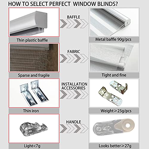 KALYSIE Zebra Roller Window Blinds,Custom Cut to Size,Roller Blinds Dual Layer Roller Shade Blinds, Gray,Fixed 72 InchesHigh,24 Inches Width - Image 5