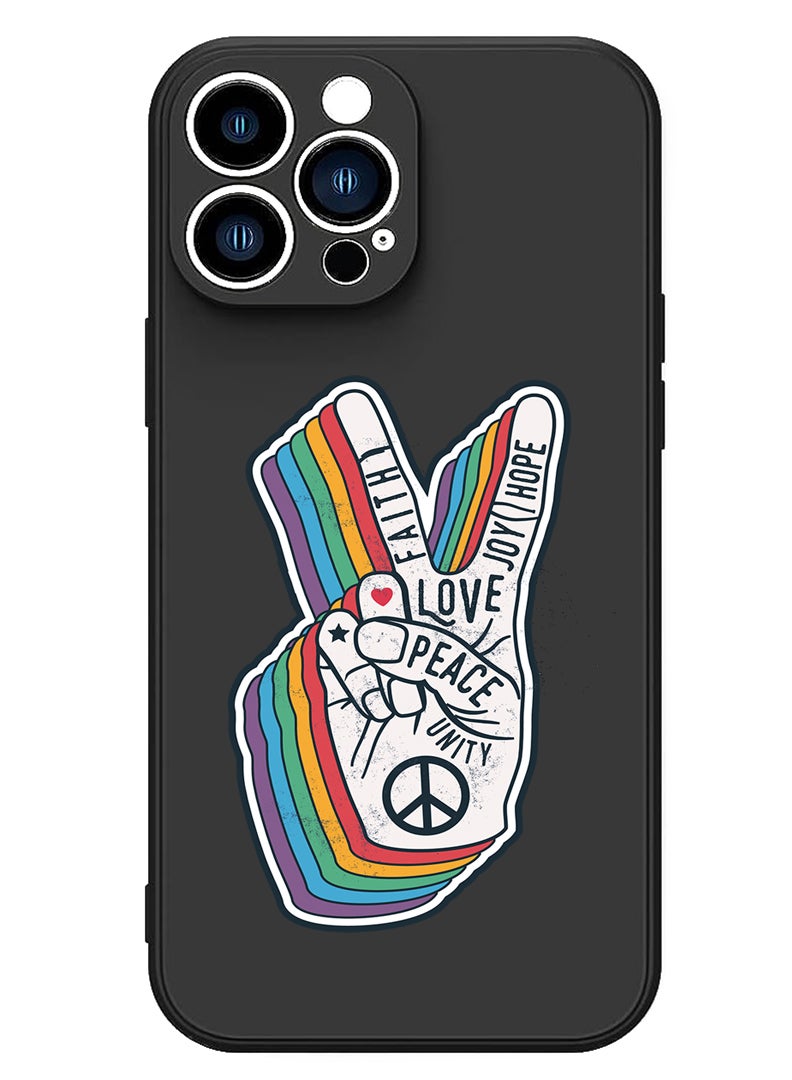 Theodor Protective Slim Fit Case Liquid Silicone Cover with Full Body Protection Anti-Scratch Shockproof Case For iPhone 13 Pro Black  - Peaky Blinder - Image 1