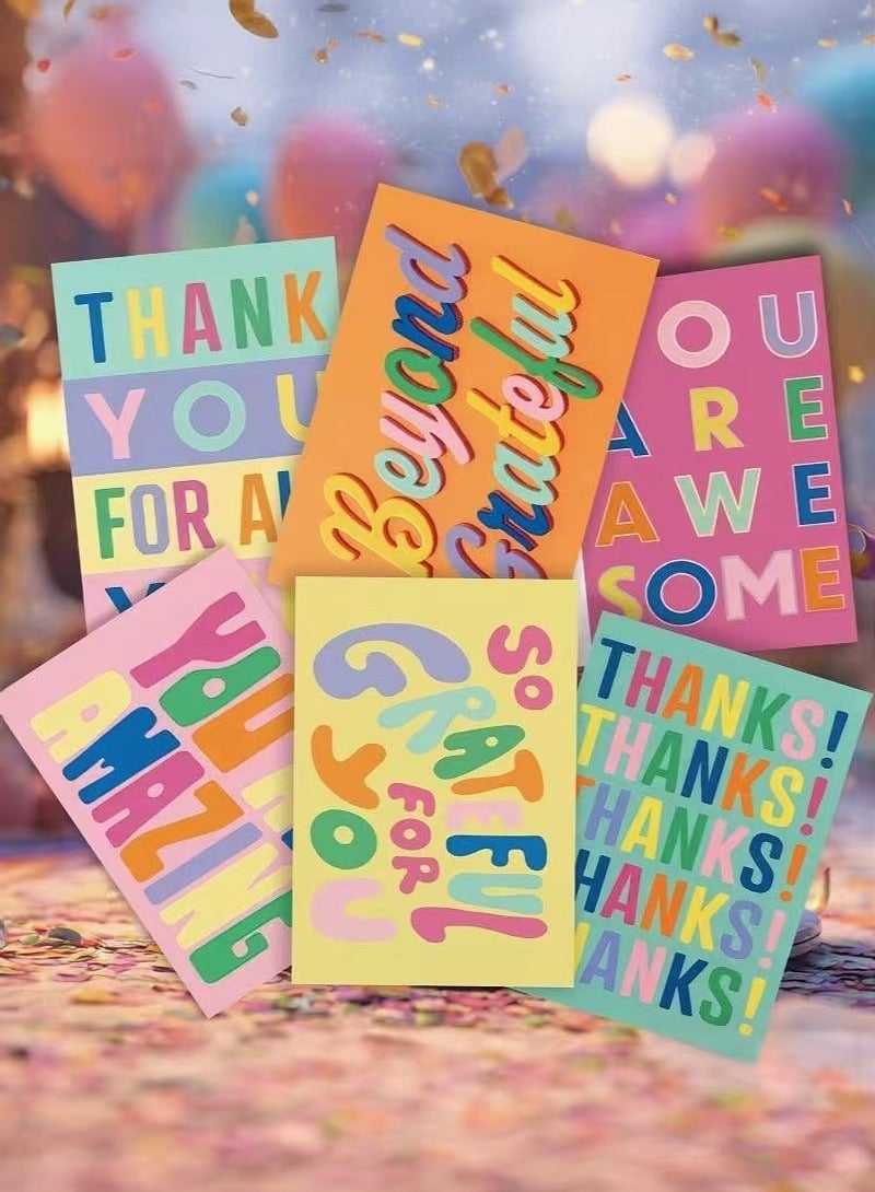 Fuwddy 6 Styles Greeting Cards with Envelopes - Birthday, Eid, Thank You, Mother's Day, Father's Day, Teacher's Day Festival Cards & Gift Pouch - Image 2