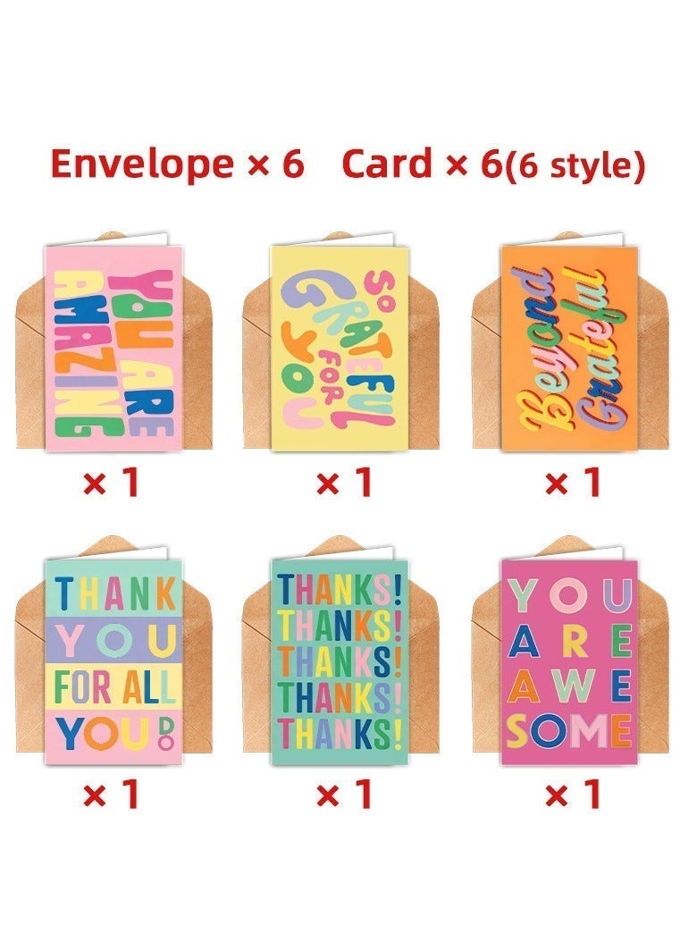 Fuwddy 6 Styles Greeting Cards with Envelopes - Birthday, Eid, Thank You, Mother's Day, Father's Day, Teacher's Day Festival Cards & Gift Pouch - Image 3