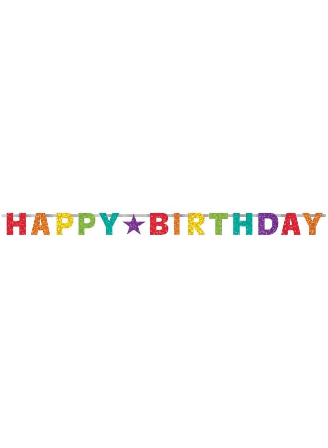 Amscan Birthday Accessories Rainbow Prismatic Letter Banner 7.8" X 6.5" 1 Count Highquality & Unique Party Decoration For A Memorable Celebration - Image 2