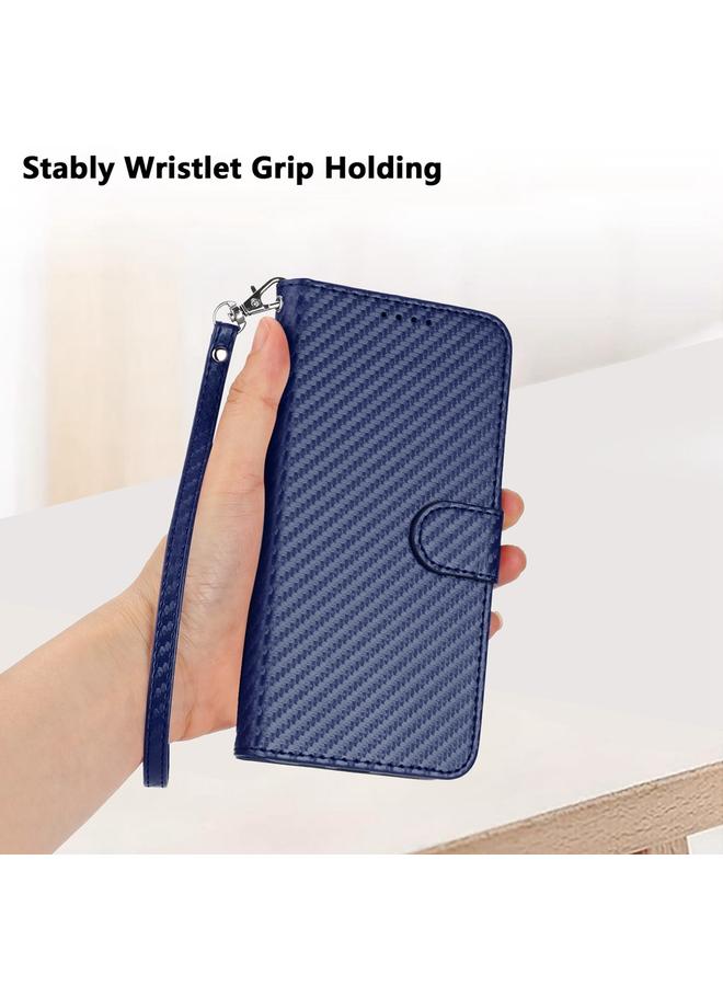 S-TOP Case For Samsung Galaxy A50 / A50s YX0070 Carbon Fiber Buckle Leather Phone Case with Lanyard - Image 5