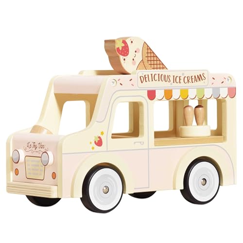 Le Toy Van Wooden Doll House Dolly Ice Cream Van Play Set for Dolls Houses Daisylane Dolls House Furniture Sets Suitable for Ages 3 - Image 1