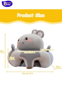 Berma Baby Baby Support Seat Sofa Cartoon Infant Sofa Cute Learning Sitting Chairs Baby Sit Up Chair Back Head Protector Baby Bouncer Infants Floor Seats (Gray Penguin)  - Image 2