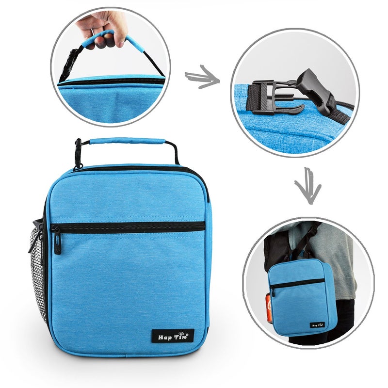 Hap Tim Insulated Lunch Bag for Men Women,Reusable Lunch Box, Spacious Lunchbox Adult, Blue (18654-BL) - Image 2