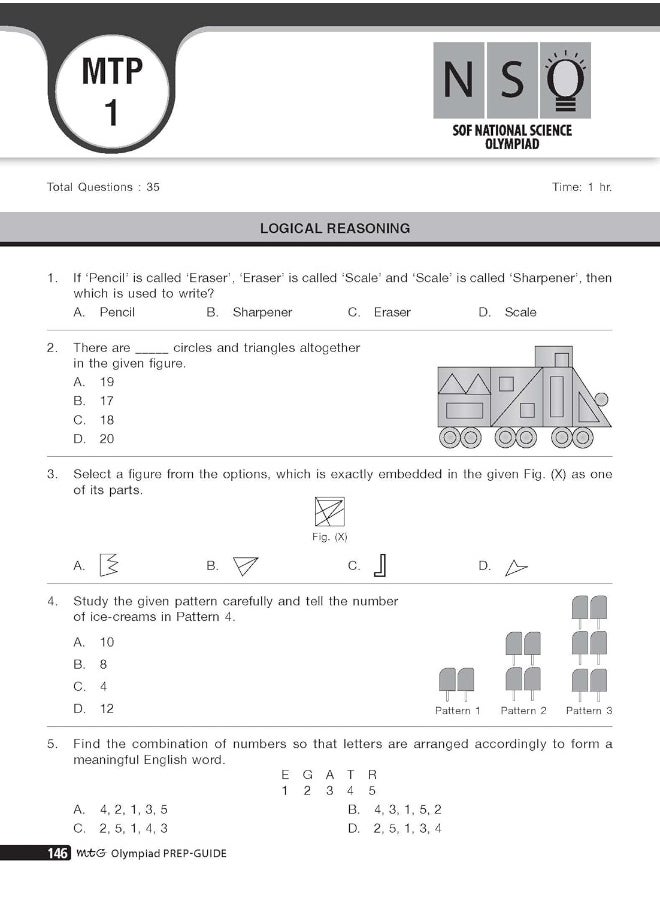MTG Olympiad Prep-Guide Science Class 3 - Detailed Theory, Self Test with NSO Chapterwise Previous Year Question Paper For SOF 2023-24 Exam
