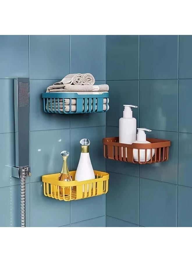 White Wall Mounted No Drill Bathroom Tissue Holder and Storage Basket - Image 2