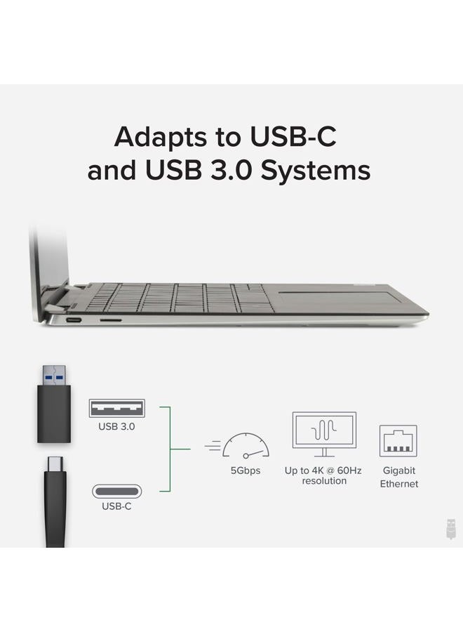 Plugable 4K DisplayPort and HDMI Dual Monitor Adapter with Ethernet for USB 3.0 and USB-C, Compatible with Windows - Image 5